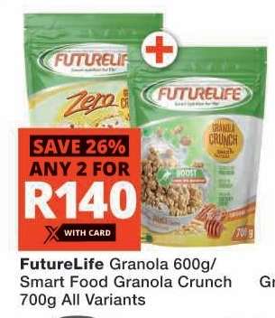 FutureLife Granola 600g/Smart Food Granola Crunch 700g All Variants