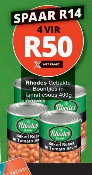 Rhodes Gebakte Boontjies in Tamatiesous 400g