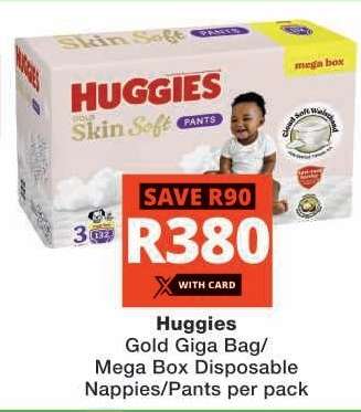 Huggies Gold Giga Bag/Mega Box Disposable Nappies/Pants per pack