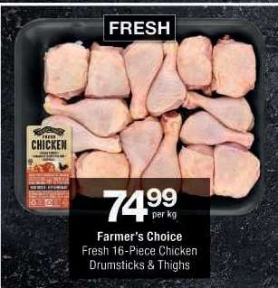 Farmer's Choice Fresh 16-Piece Chicken Drumsticks & Thighs