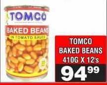 TOMCO BAKED BEANS 410G X 12's