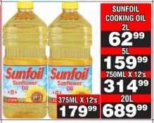 Sunfoil Sunflower Oil 375ml x 12