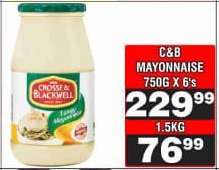 C&B Mayonnaise 750G X 6's