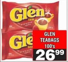 GLEN TEABAGS 100's