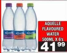 AQUELLE FLAVOURED WATER 500ML X 6's