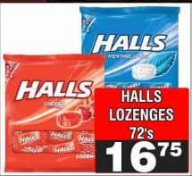 HALLS LOZENGES 72's