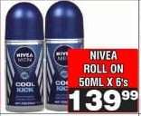 NIVEA ROLL ON 50ML X 6's