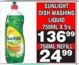 SUNLIGHT DISH WASHING LIQUID 750ML REFILL