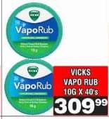 VICKS VAPO RUB 10G X 40's