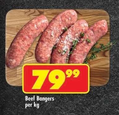 Beef Bangers per kg