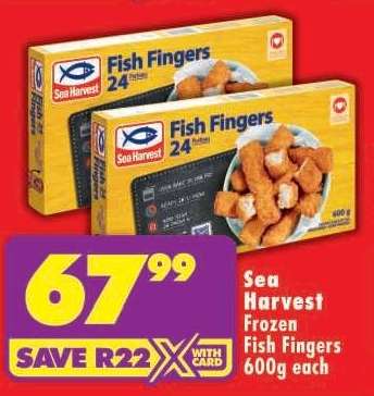 Sea Harvest Frozen Fish Fingers 600g each