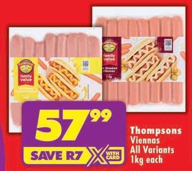 THOMPSONS VIENNAS all variants 1kg each