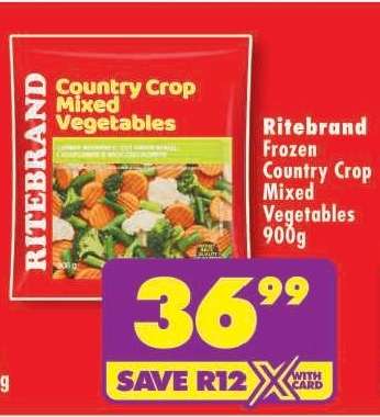RITEBRAND FROZEN COUNTRY CROP MIXED VEGETABLES 900g