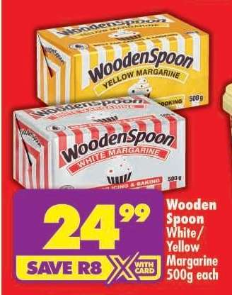 Wooden Spoon White/Yellow Margarine 500g each