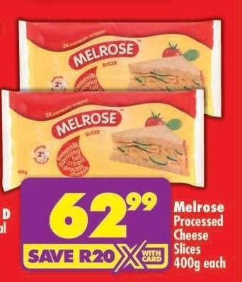 Melrose Processed Cheese Slices 400g each