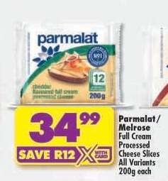 Parmalat/Melrose Full Cream Processed Cheese Slices