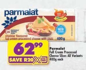 PARMALAT FULL CREAM PROCESSED CHEESE SLICES all variants 400g each