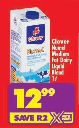 Clover Numel Medium Fat Dairy Liquid Blend 1ℓ