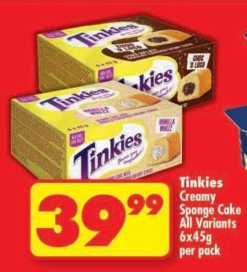 TINKIES CREAMY SPONGE CAKE all variants