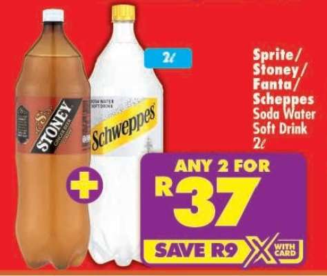 Sprite/Stoney/Fanta/Scheppes Soda Water Soft Drink 2ℓ