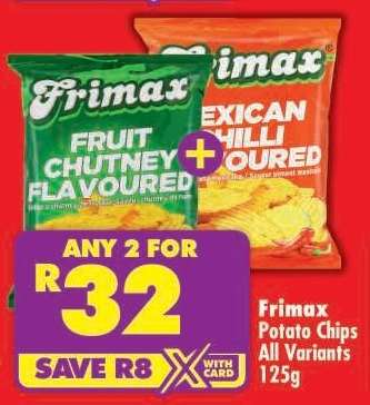 FRIMAX POTATO CHIPS all variants 125g