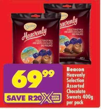 Beacon Heavenly Selection Assorted Chocolate Sweets 400g per pack