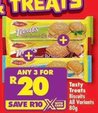 TASTY TREATS BISCUITS all variants 80g