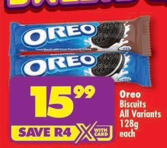 Oreo Biscuits All Variants 128g each