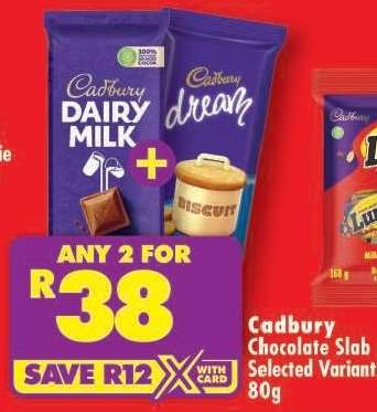 Cadbury Chocolate Slab Selected Variant 80g