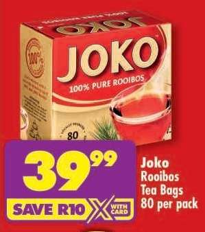 Joko Rooibos Tea Bags 80 per pack