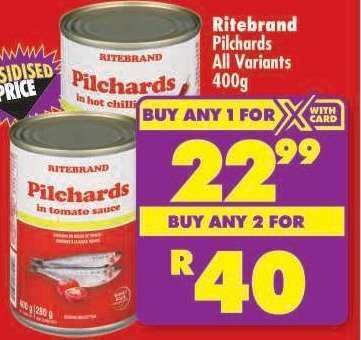 Ritebrand Pilchards All Variants 400g