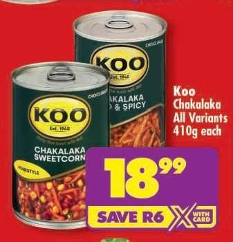 KOO CHAKALAKA all variants 410g each