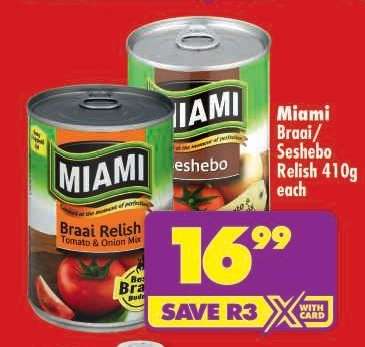 Miami Braai/Seshebo Relish 410g