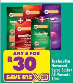 Turbovite Flavoured Syrup Sachet All Variants 10ml