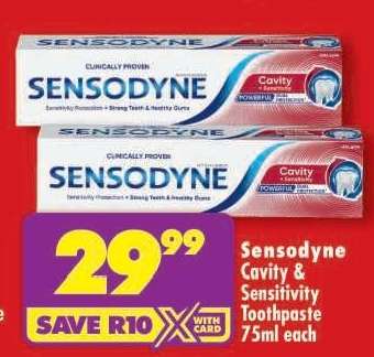 Sensodyne Cavity & Sensitivity Toothpaste 75ml each