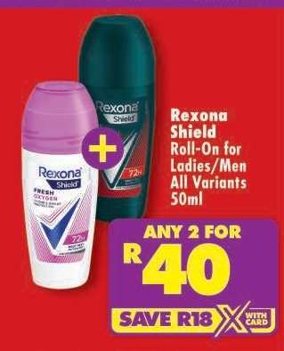 Rexona Shield Roll-On for Ladies/Men All Variants 50ml