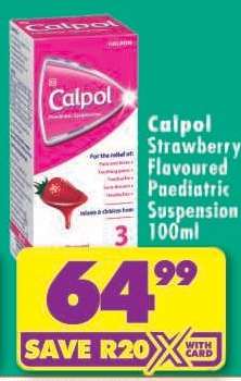 CALPOL Strawberry Flavoured Paediatric Suspension 100ml