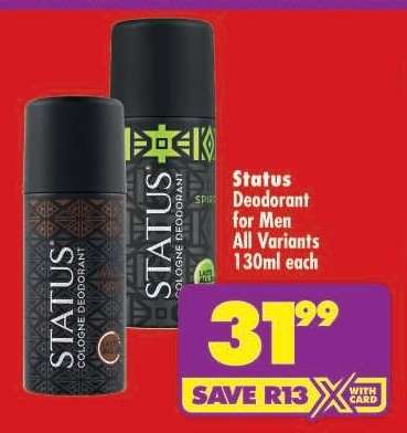 Status Deodorant for Men All Variants 130ml each