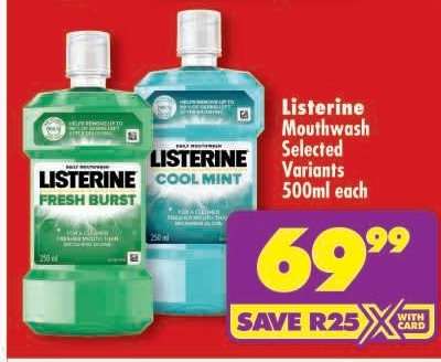 Listerine Mouthwash Selected Variants 500ml each