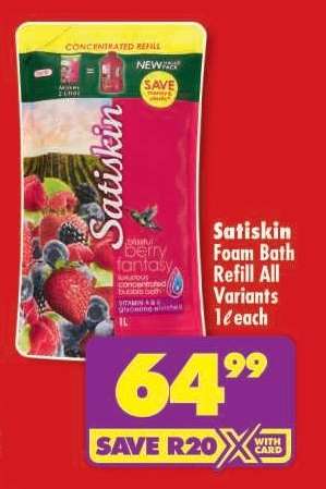 Satiskin Foam Bath Refill All Variants