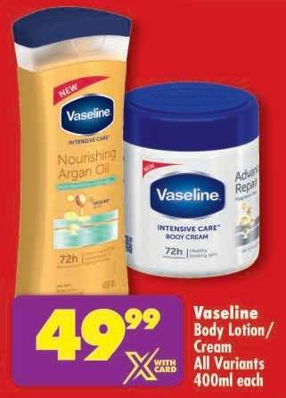 Vaseline Body Lotion/Cream All Variants 400ml each