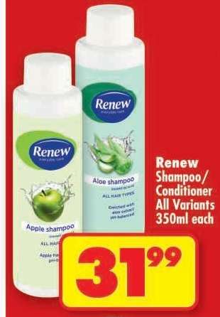 Renew Shampoo/Conditioner All Variants 350ml each