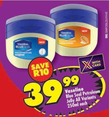 VASELINE BLUE SEAL PETROLEUM JELLY all variants 250ml each