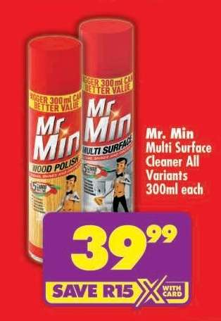 Mr. Min Multi Surface Cleaner All Variants 300ml each
