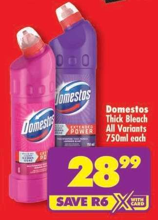 DOMESTOS THICK BLEACH all variants 750ml each