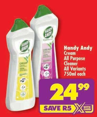 HANDY ANDY CREAM ALL PURPOSE CLEANER all variants 750ml each