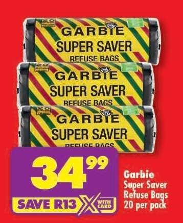 Garbie Super Saver Refuse Bags 20 per pack
