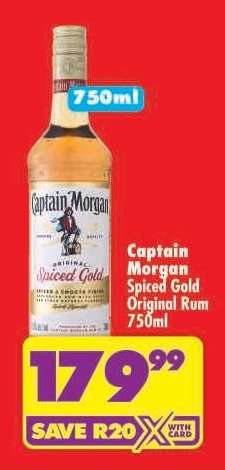Captain Morgan Spiced Gold Original Rum 750ml