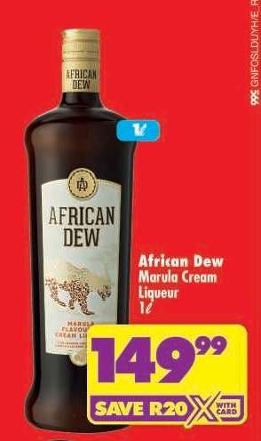African Dew Marula Cream Liqueur 1ℓ