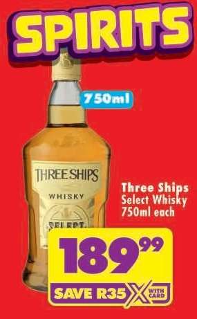 Three Ships Select Whisky 750ml